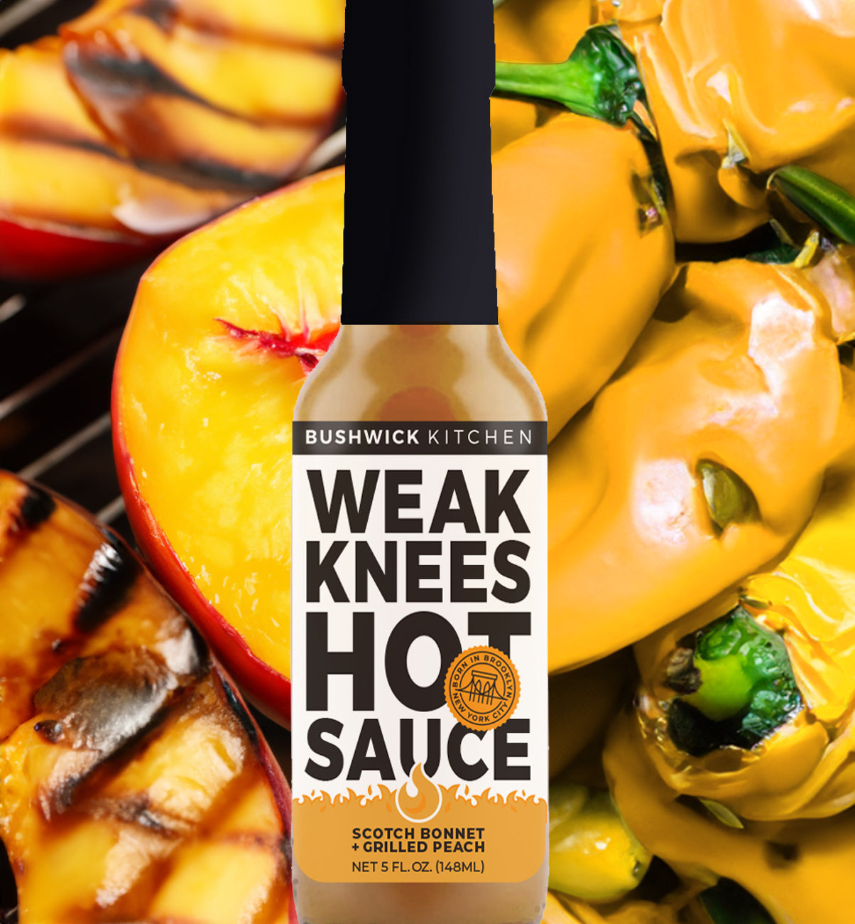 Weak Knees Scotch Bonnet + Grilled Peach Hot Sauce